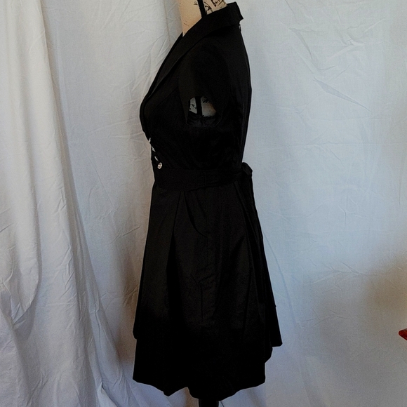 Julian Taylor New York Black Dress Sz 8P Fit & Flare Jeweled Bodice Euc - Picture 4 of 8